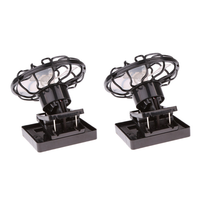 2Pcs ABS Plastic Sun Power Fan Solar Cell Fan Mini Portable Travel Black 2Pcs ABS Plastic Sun Power Fan Solar Cell Fan Mini Portable Travel Black