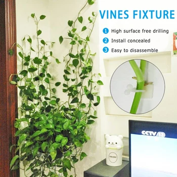 

20Pcs Invisible Wall Rattan Clamp Clip Invisible Wall Vine Climbing Sticky Hook Rattan Fixed Clip Bracket Plant Stent Supports