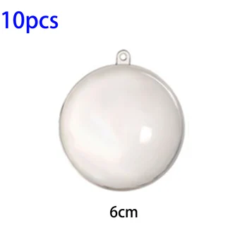 

10X Clear Plastic Ball Baubles Plastic Fillable Christmas Ornament Hanging Decor For Christmas Gift Packaging