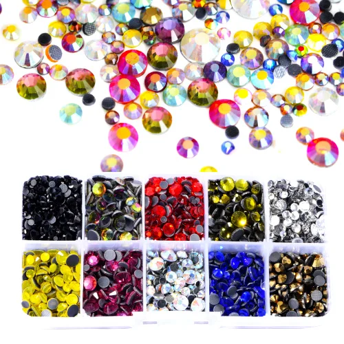 colorful 1000 шт SS20 DMC Горячая фиксация стразы с плоской задней частью лучшие стеклянные микс много цветов кристалл AB DMC Горячая фиксация Стразы для одежды Y0020 - Цвет: colorful