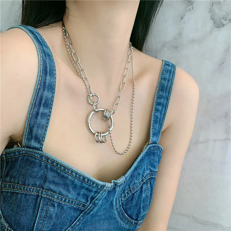 Y Demo шикарное металлическое серебряное ожерелье женские круглые цепочки