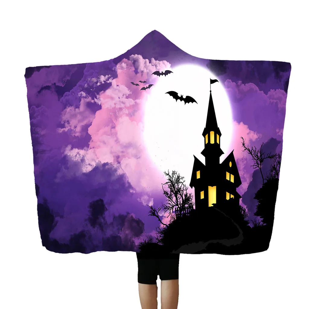 Halloween Hooded Blanket Cloak Cap Blanket Air Conditioning Blanket 150x200cm