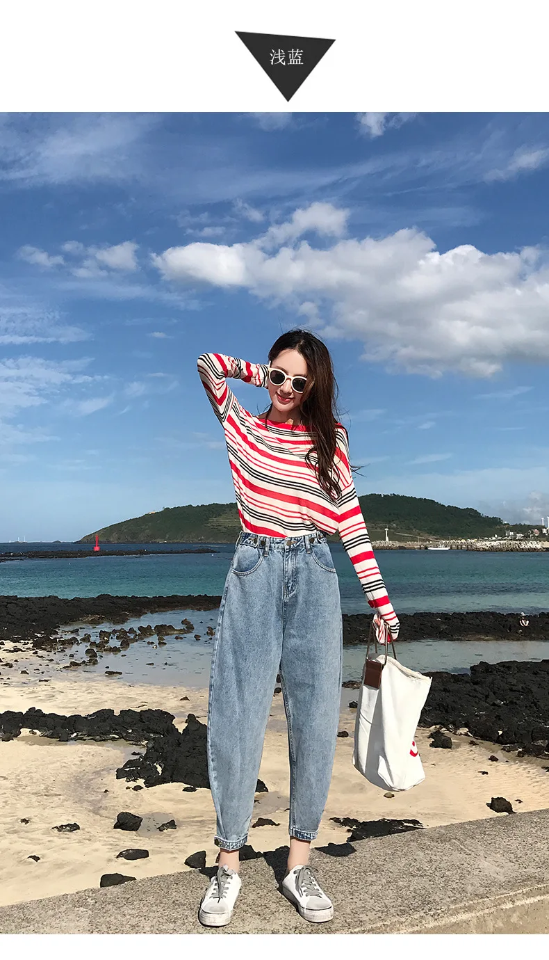 women vintage denim jeans high waist pockets zipper fly design stylish female trousers long Pants