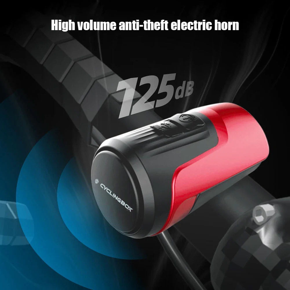 2in1 Bicycle Handlebar Electric Horn - Anti-Theft Alarm USB Charging High Decibel Bicycle Safety Warning Bell Bike Accessories