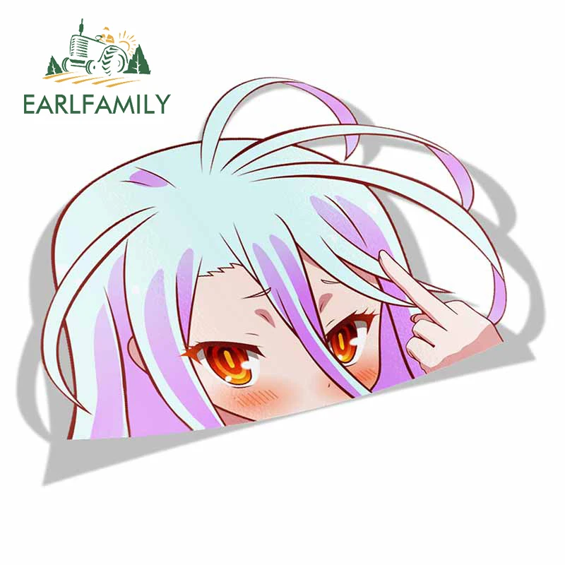 Автомобильная наклейка EARLFAMILY для Shiro No Game Life Peeker Виниловая на заднее лобовое