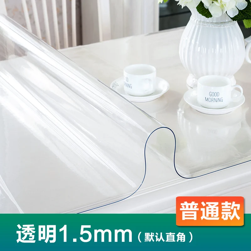 Transparent 1.5mm Медленное дерево ПВХ Скатерть прозрачный пресс стол коврик водонепроницаемый Муравьиное масло противообрастающее покрытие стол/шкаф покрытие ткань Вечерние - Цвет: Transparent 1.5mm