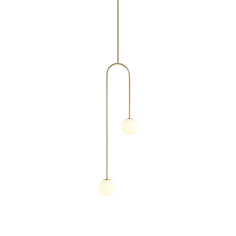 

Northern European-Style Bedside Chandelier Minimalist Modern Bedroom Bedside Lamp Minimalist Lines Bar Lamp Creative Glass round