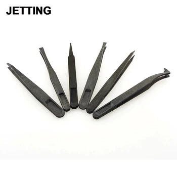 

6Pcs/set Carbon Fiber Tweezers Kit Plastic Antistatic Straight Curved Anti-static Conductive Tweezer Clip Hand Tools
