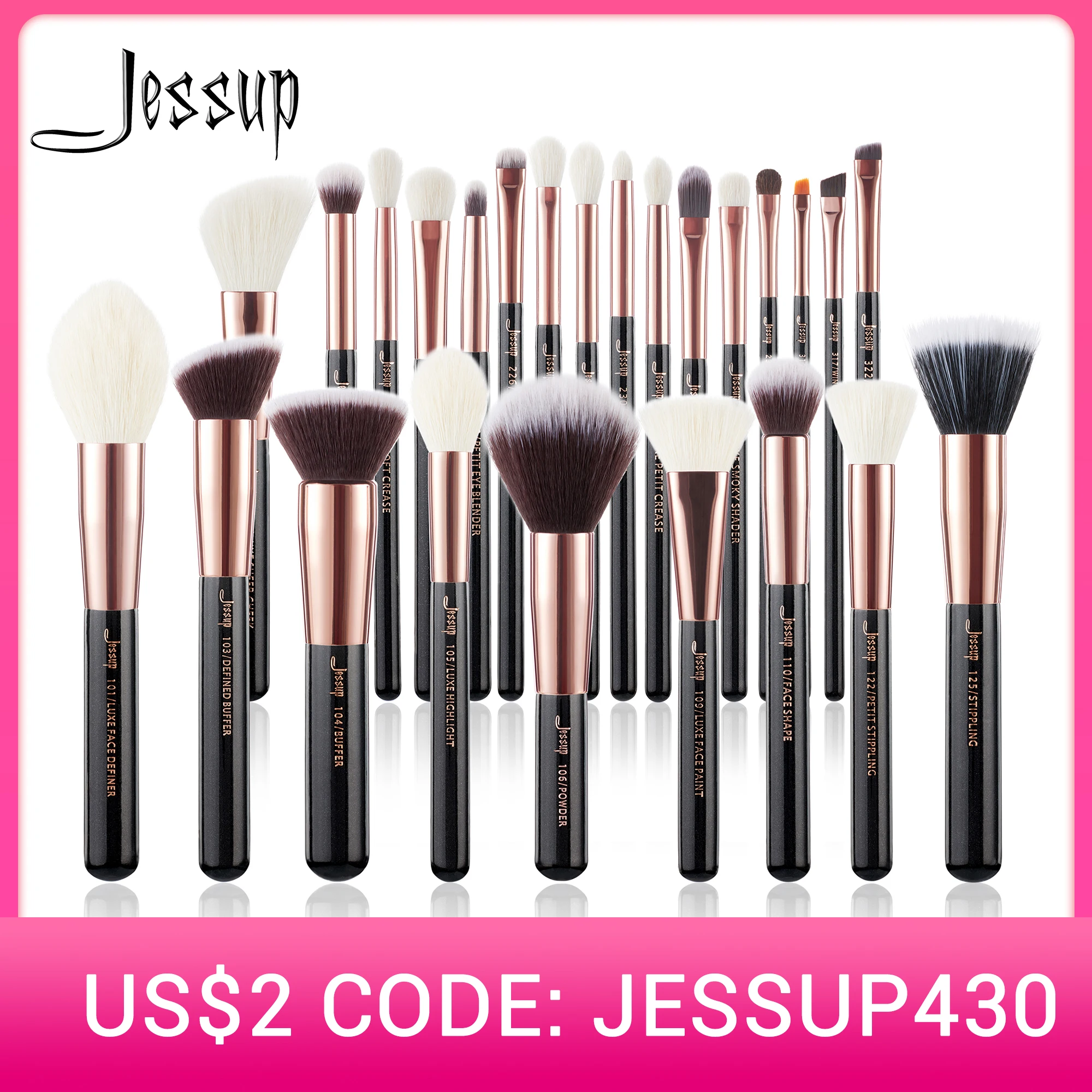 Makeup-Brushes-Set Eyeshadow Foundation-Powder Jessup 6pcs-25pcs Rose-Gold/black