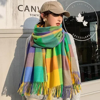 

Luxury Fashion Winter Scarf Women Pashmina Shawls and Scarves Soft Bufandas invierno mujer foulard femme soie de marque de luxe