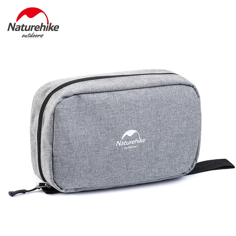 NatureHike сумка для мытья, дорожная косметичка, мужские сумки, большой женский набор для макияжа, водонепроницаемая сумка для мытья, фиолетовая, темно-синяя, серая, Черная - Цвет: Серый цвет