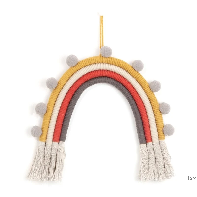 Baby Photo Props Nordic Home Weaving Color Pendant Rainbow Hand-woven Hanging D08C - Цвет: 2