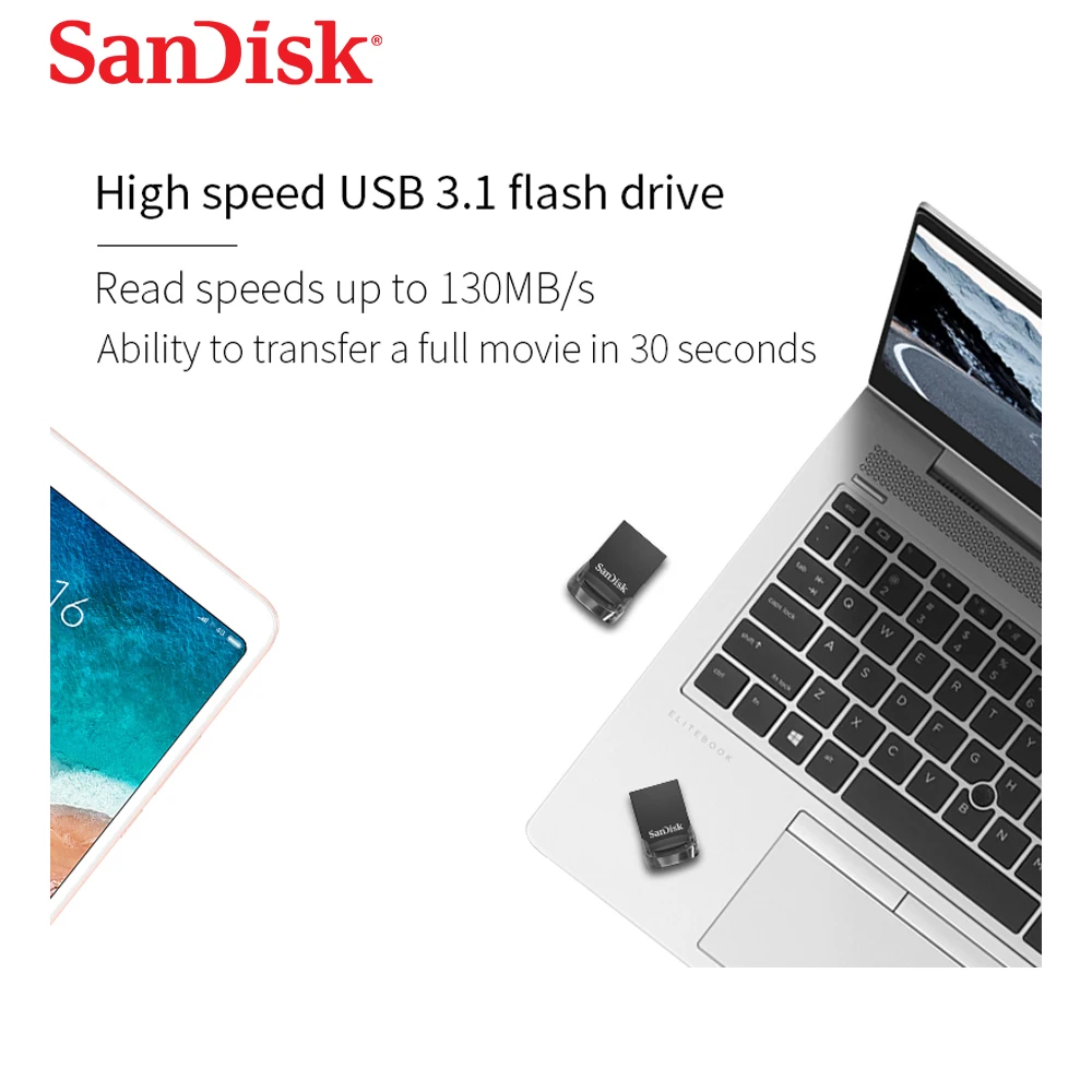 Двойной Флеш накопитель SanDisk оригинальный USB флеш 16 Гб оперативной памяти 32