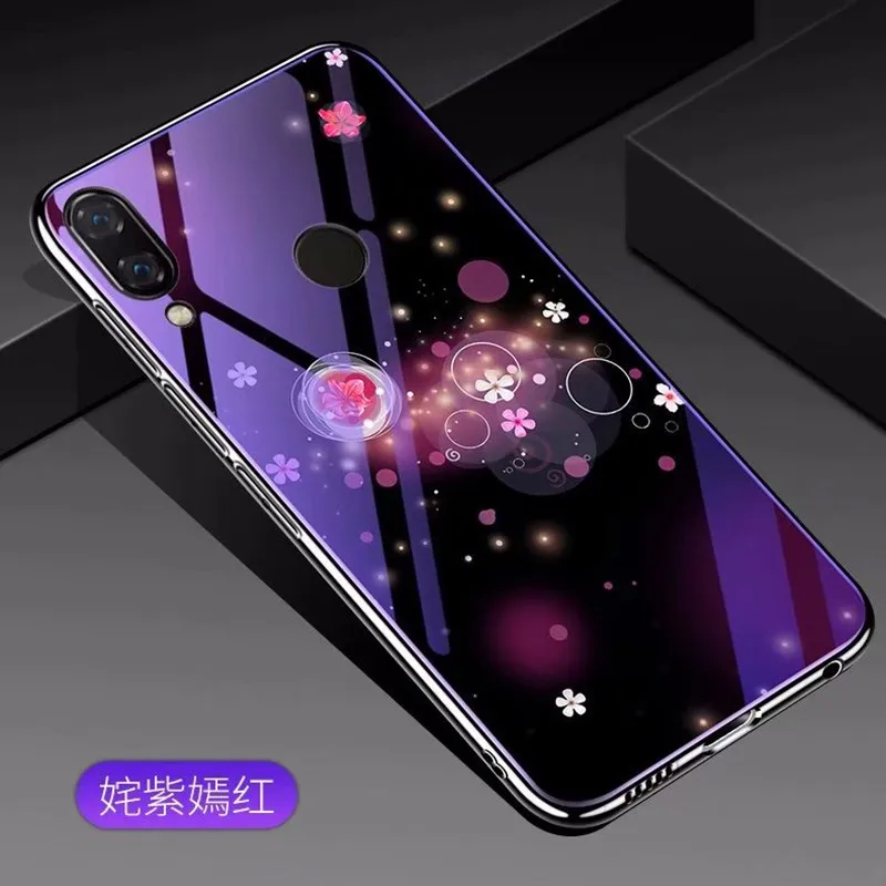 Style 2 Для Red mi Note 8 Pro K20 7 7A 6 5 7H Противоударная Синяя легкая задняя крышка из закаленного стекла для Xiaomi mi 8 9 SE CC9 CC9E 9T A3 A2 - Цвет: Style 2