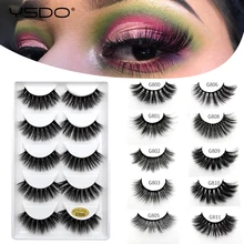 YSDO, 5 пар, норковые ресницы, натуральные длинные накладные ресницы, макияж, Полоска, ресницы ручной работы, 3d норковые ресницы, искусственные ресницы, ресницы для объема