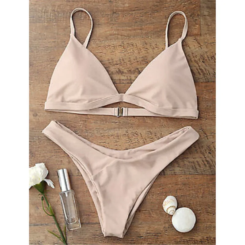 

Bikini 2020 Push Up Swimwear Female Swimsuit Beach Women Solid Bathing Suits Swim Wear Bikini Set Swimwear maillot de bain femme