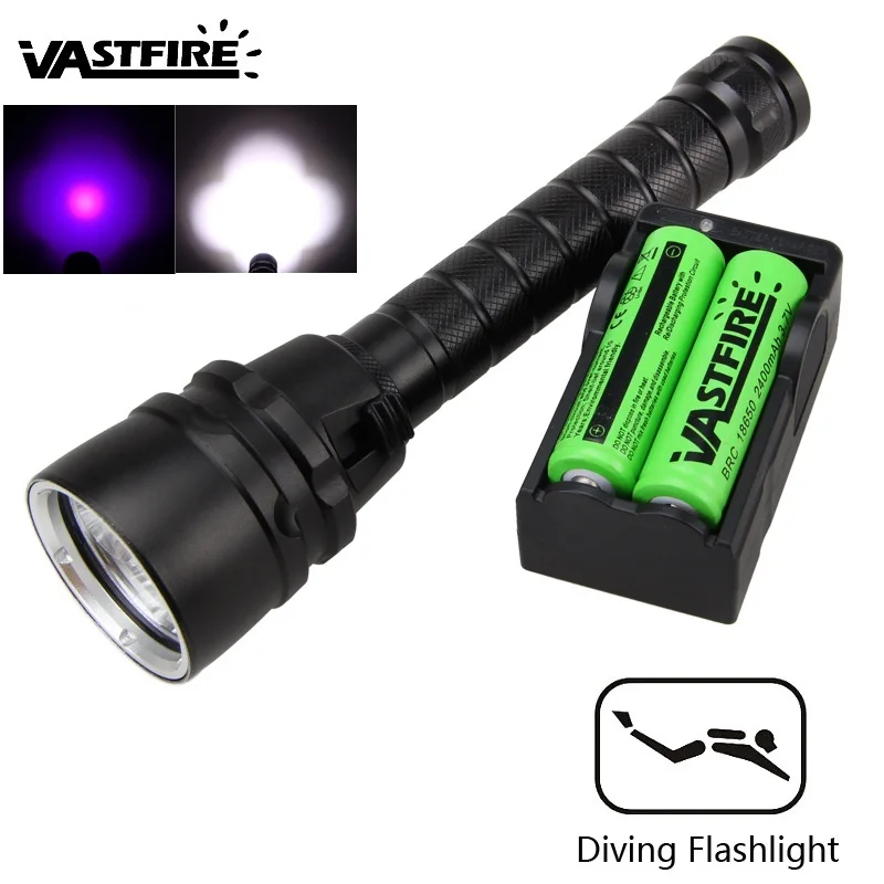 New Waterproof 50000LM 3x T6 LED Scuba Diving Flashlight Underwater 100M Torch 