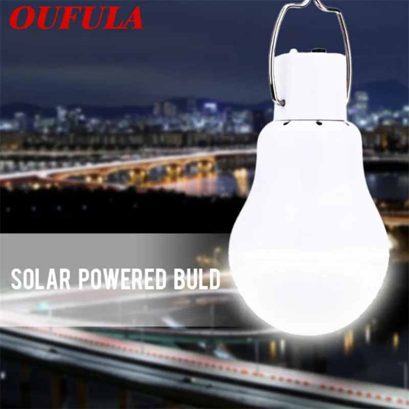 

OUTELA Led Solar Bulb Light Outdoor Night Market Emergency Light Rechargeable Camping Light
