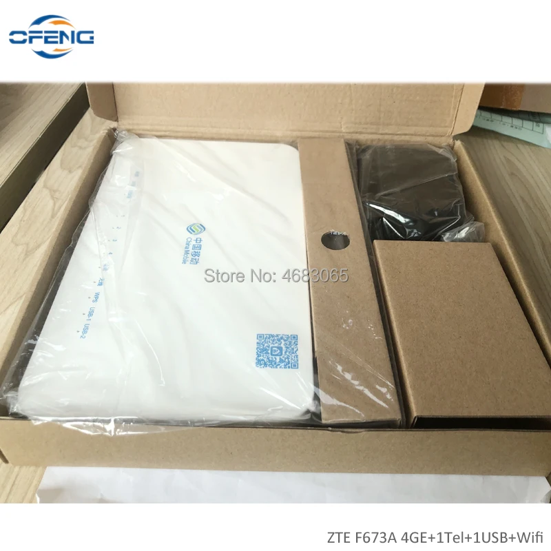 Оригинальный Новый ZTE ZXHN F673A V2 GPON ONU беспроводной ONT роутер 4GE + 1tel 2 4G WIFI английская