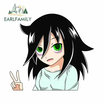 

EARLFAMILY 13cm x 11.8cm for Kuroki Tomoko Peeker Camper Car Stickers Vinyl Material Personality Creative Sticker Anime Decal