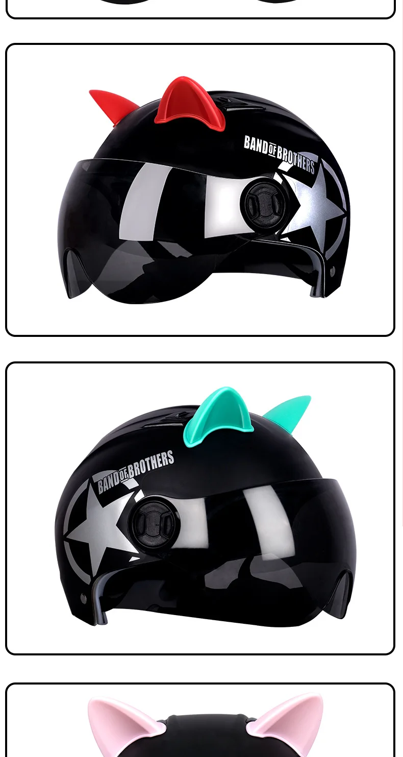 1 pcs Car motorcycle bike helmet cat beautiful ear decoration off-road motorcycle face full off-road helmet Car devil horns moto