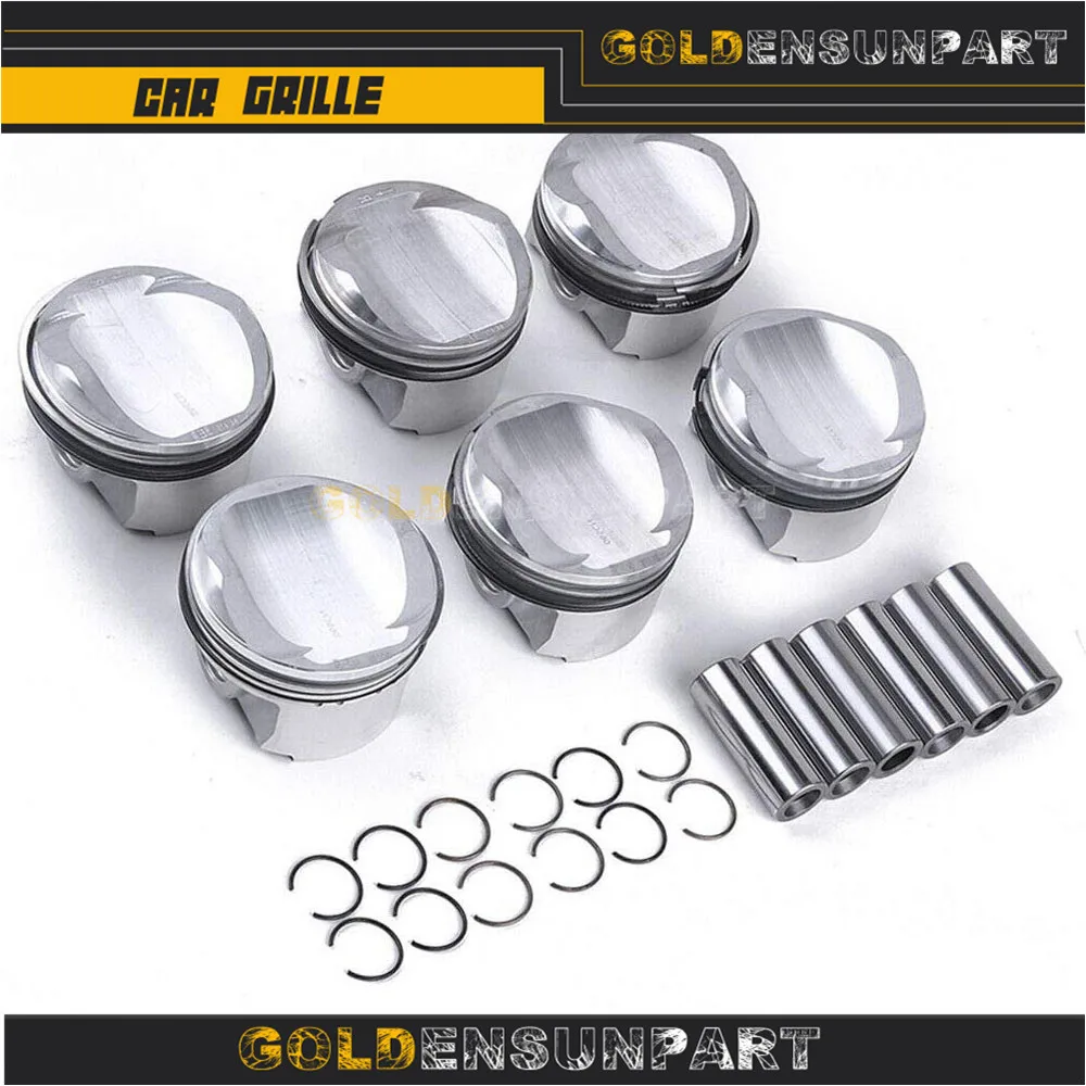 

06E 107 065 DM 84.51mm 6 Cylinder Engine Piston & Ring Kit For Audi A4 A5 A6 A7 A8 Q5 Q7 VW Touareg 3.0T Pin 22mm 06E198151Q