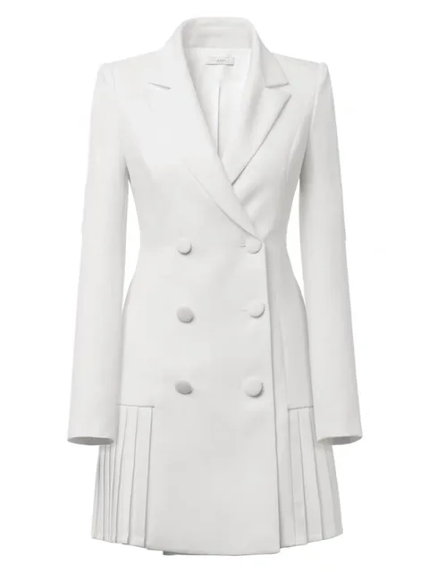 Blazer Dress Women 2021 Autumn Fall Long Sleeve Suit Jacket Elegant Formal Office Ladies Double Breasted White Black Vestidos white