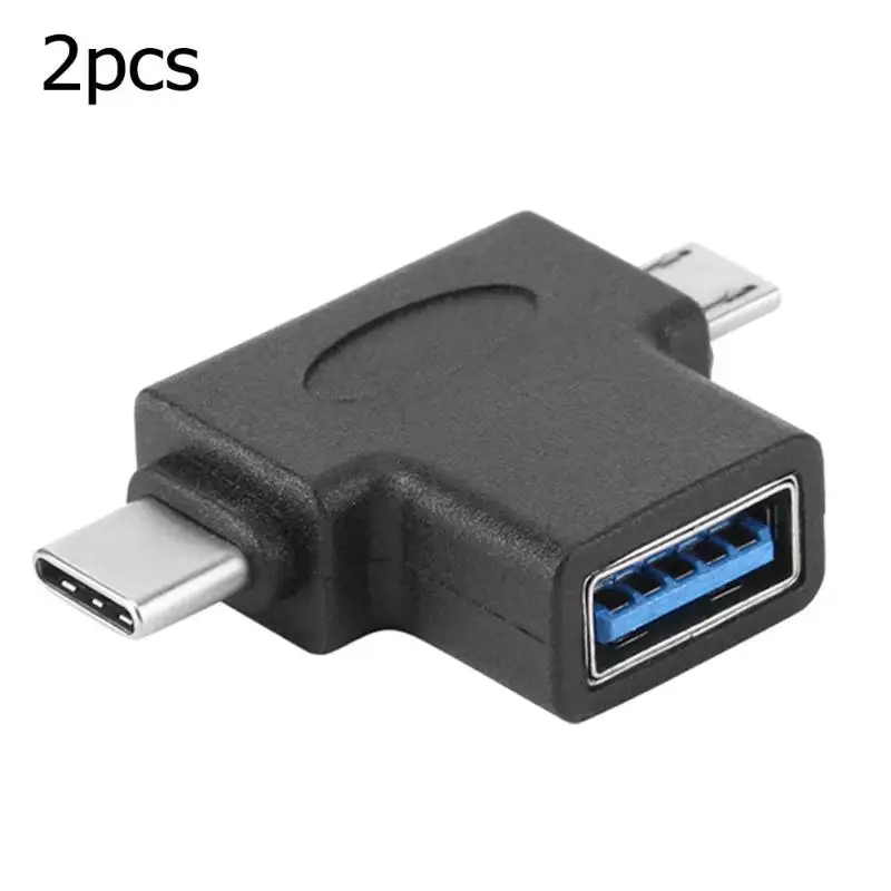 2 шт. USB 3,0 OTG адаптер Micro usb type C Android телефон USB 3,0 разъем для зарядки данных для U диск клавиатура мышь 42 × 28 × 10 мм