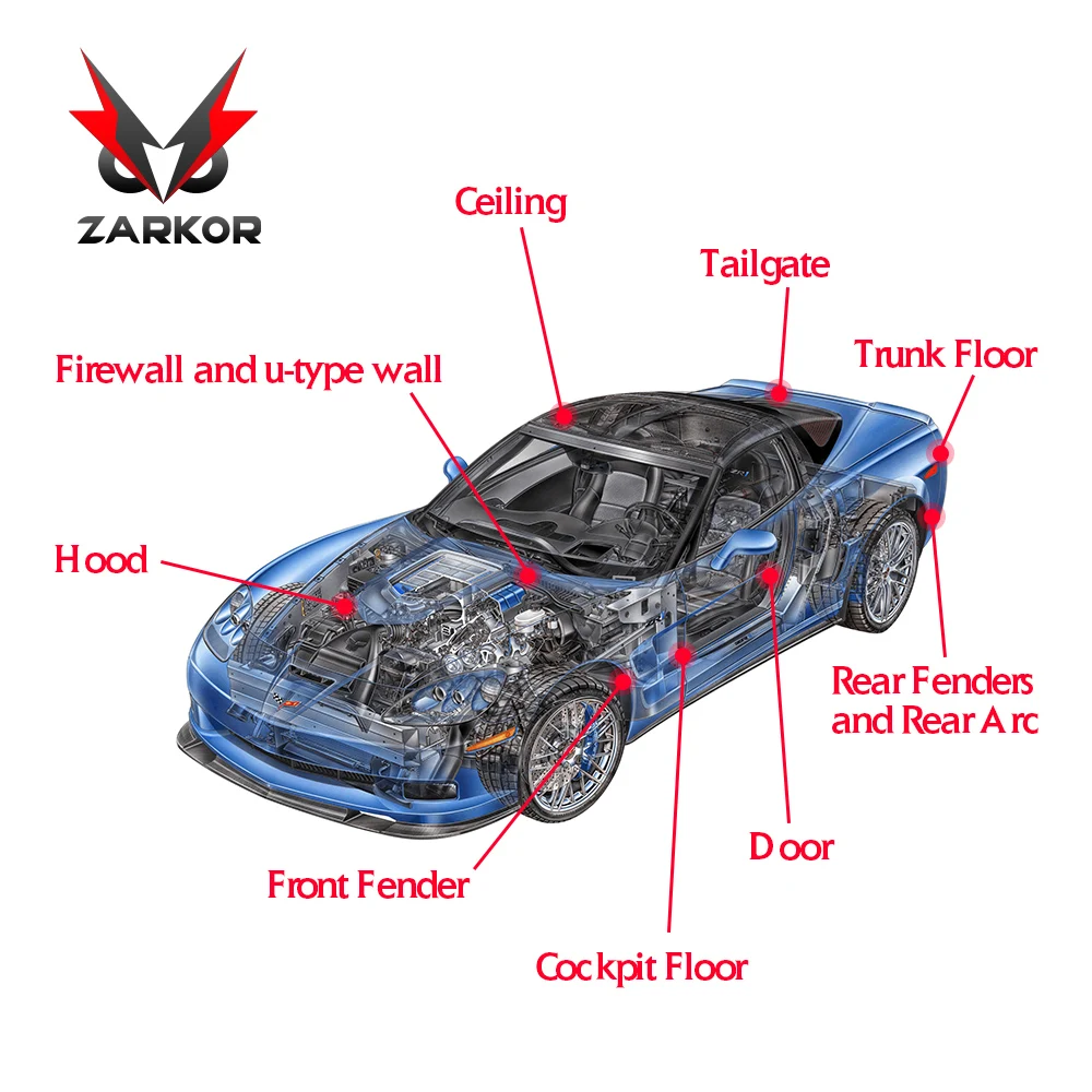 Zarkor 50x200 см Авто алюминиевая фольга Звуконепроницаемая Автомобильная теплоизоляция изоляционный материал коврик теплозащита межсетевой экран потолочная дверь