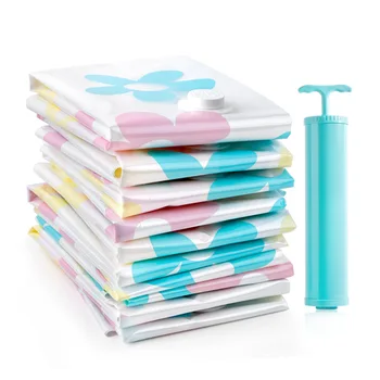 

ZENGIA Thickened Vacuum Storage Bag Vacuum Compressed Bag with Hand Pump Reusable Blanket Clothes Quilt Storage Bag Organizer