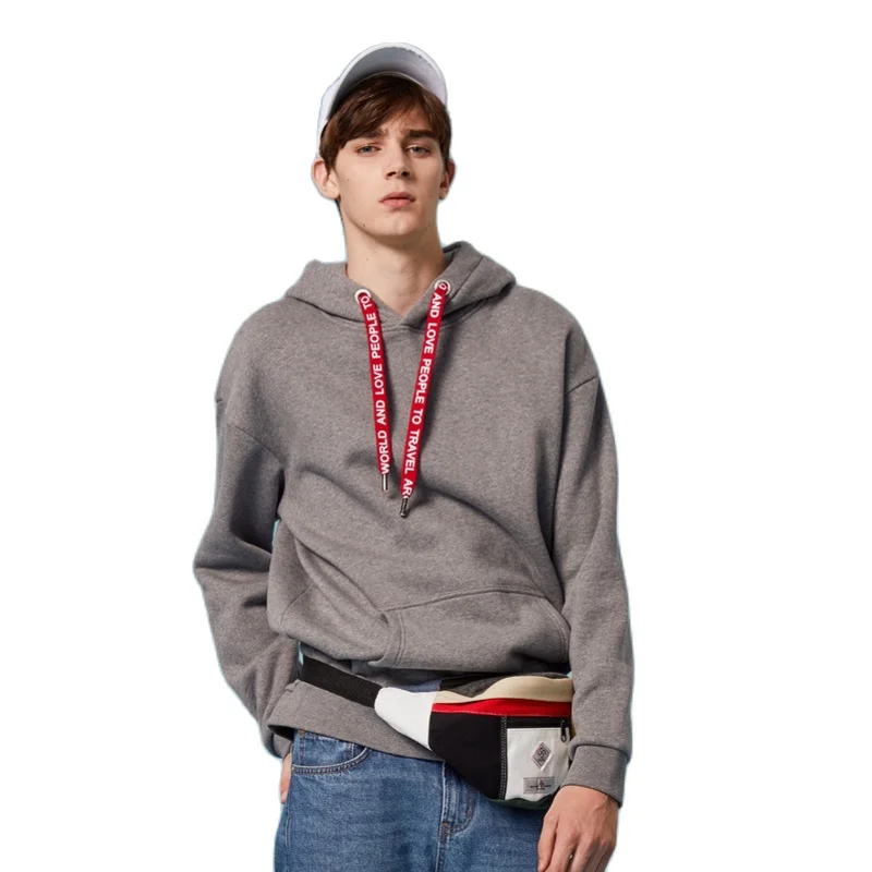 SEMIR Fleece-Line Hooded Sweatshirt Men Pocket Pullover Hoodies Man Lined Drawstring Hood Ribbing Cuff Hem sport hoodies SEMIR Fleece-Line Hooded Sweatshirt Men Pocket Pullover Hoodies Man Lined Drawstring Hood Ribbing Cuff Hem sport hoodies
