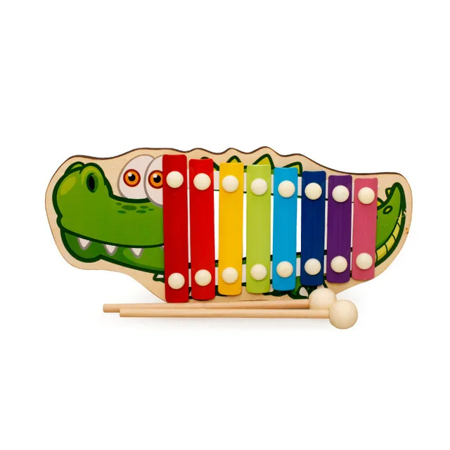 Детские музыкальные игрушки, радужные деревянные ксилофонные инструменты, детский музыкальный инструмент, обучающие и развивающие игрушки для мальчиков и девочек - Цвет: CZS0031-Crocodile