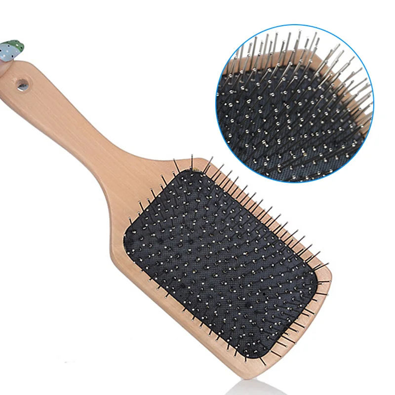 Newly New Wooden Handle Massage Hair Brush with Metal Pins Message Comb with Air Cushion CLA88