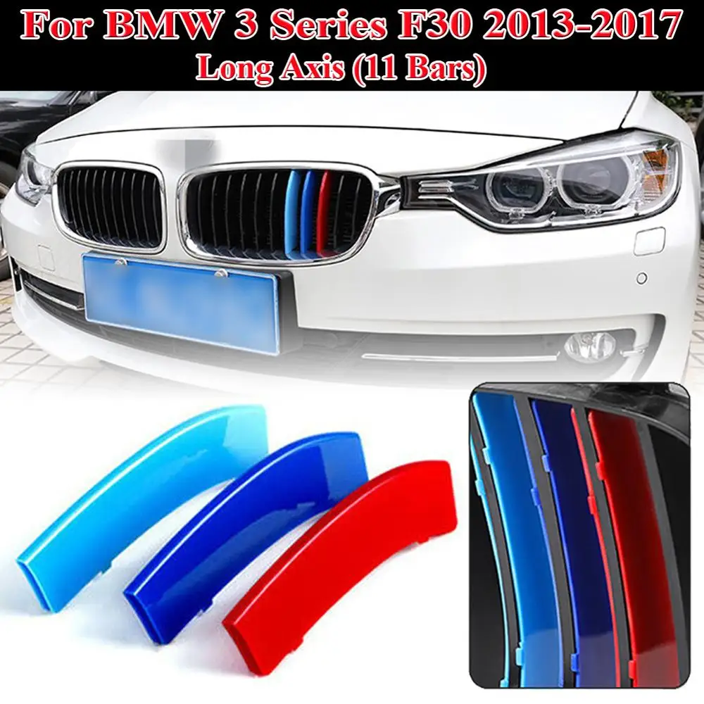 

3PCS 3 Colors Grille Cover Clips For BMW F30 2013-2017 Front Kidney Grille Grill Cover Stripe Clip Accessories Car Grille
