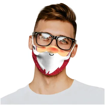 

Christmas Print Outdoor Sports Cycling Face Mask Reusable Breathable Multi-Purpose Face Cover Half Face Facemask Filters