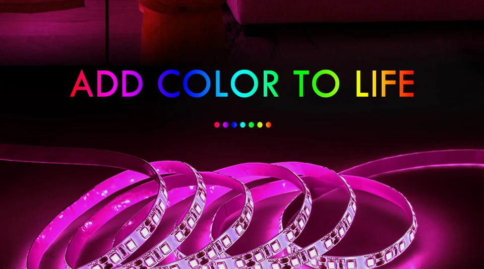 DC12V LED Strip 2835 SMD High Bright 120LEDs/m 5m Flexible Neon Ribbon LED Tape Light Rope Warm White Red Green Blue Yellow Pink