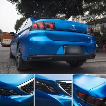 

200cmx30cm Glossy Metal Vinyl Car Wrap Sheet Roll Film Deep-sea Blue Car Stickers Decals Motorcycle Auto Car Styling Automobile