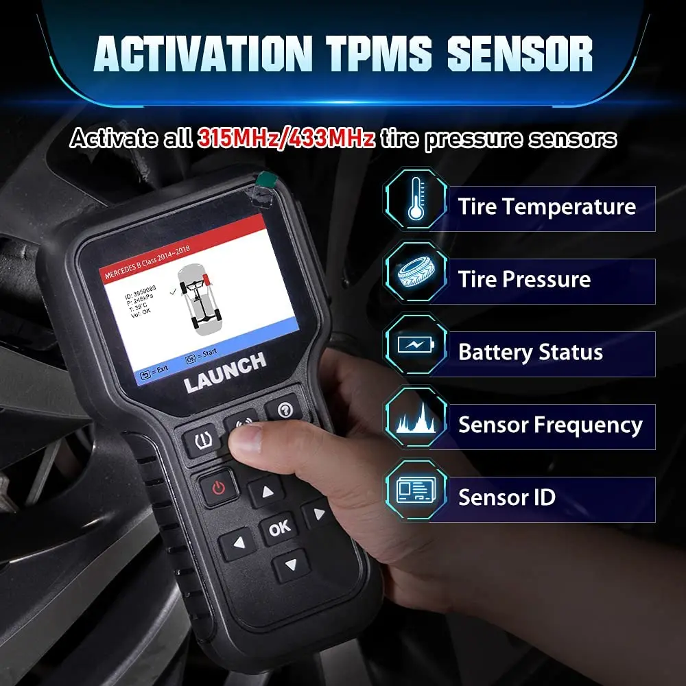 2025 NEW LAUNCH X431 CRT5011E TPMS Tire Pressure Diagnsotic Tool 315MHz 433MHz Sensor Activation Programing Learning Reading 3