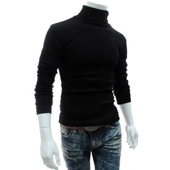

Slim Fit Basic Tops Turtleneck Pullover Sweatershirt For Men Long Sleeve Casual Skin-friendly
