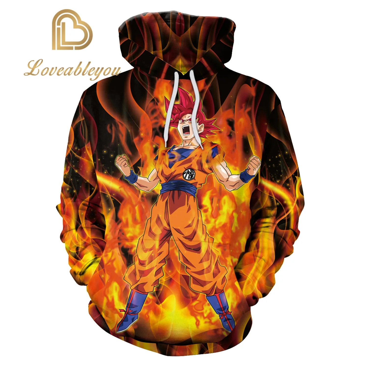

Newest Anime Print Dragon Ball Z Hoodie Men/Women 3D Hoodies Super Saiyan ROSE Streetwear