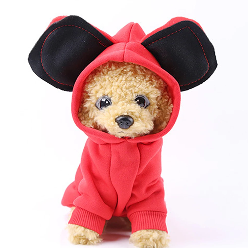 Big Ear Pet Cat Dog Hoodie Clothes Winter Warm Puppy Kitten Costume Apparel | Дом и сад