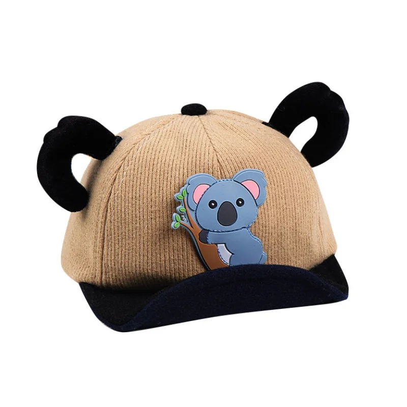 Мультяшная Детская кепка Koala с ушками, детская Регулируемая солнцезащитная Кепка, повседневные Лоскутные Козырьки