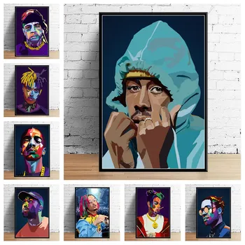 

Juice Wrld J Cole Post Malone Mac Miller Travis Scoot Rapper Hip Hop Star Art Decor Quality Canvas Home Decor Poster Wall Decor