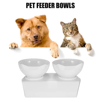 

Non-slip Cat Bowls Double Bowls With Raised Stand Pet Food&Water Bowls For Cats Dogs Feeders Pet Products Cat Bowl Pet Supplies