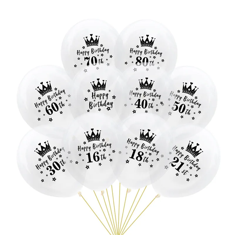 С днем рождения, короны, цифры, шары, серебряные конфетти, воздушные шары, прозрачные латексные шары для 16-й 30-й 40-й вечеринки на день рождения - Цвет: Светло-зеленый