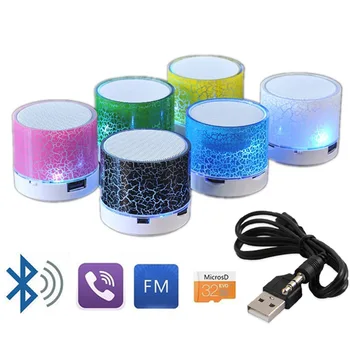 

Home speakers Mini Wireless Portable Bluetooth Speaker Crack LED USB Radio FM MP3 Stereo Sound Speaker For Computer Mobile Phone