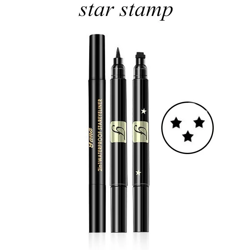1PC Waterproof Double Head Waterproof Liquid Stamp Eyeliner Pen Tattoo Stamping Eye Liner Pencil Makeup Tools Heart/Star/Moon 1PC Waterproof Double Head Waterproof Liquid Stamp Eyeliner Pen Tattoo Stamping Eye Liner Pencil Makeup Tools Heart/Star/Moon