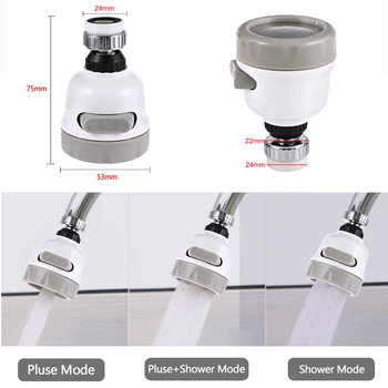 

Kitchen Shower Faucet Tap 3 Levels Water Saving Faucet filtered Faucet Adjustable 360 Rotate Faucet Sprayer Kitchen Accessories