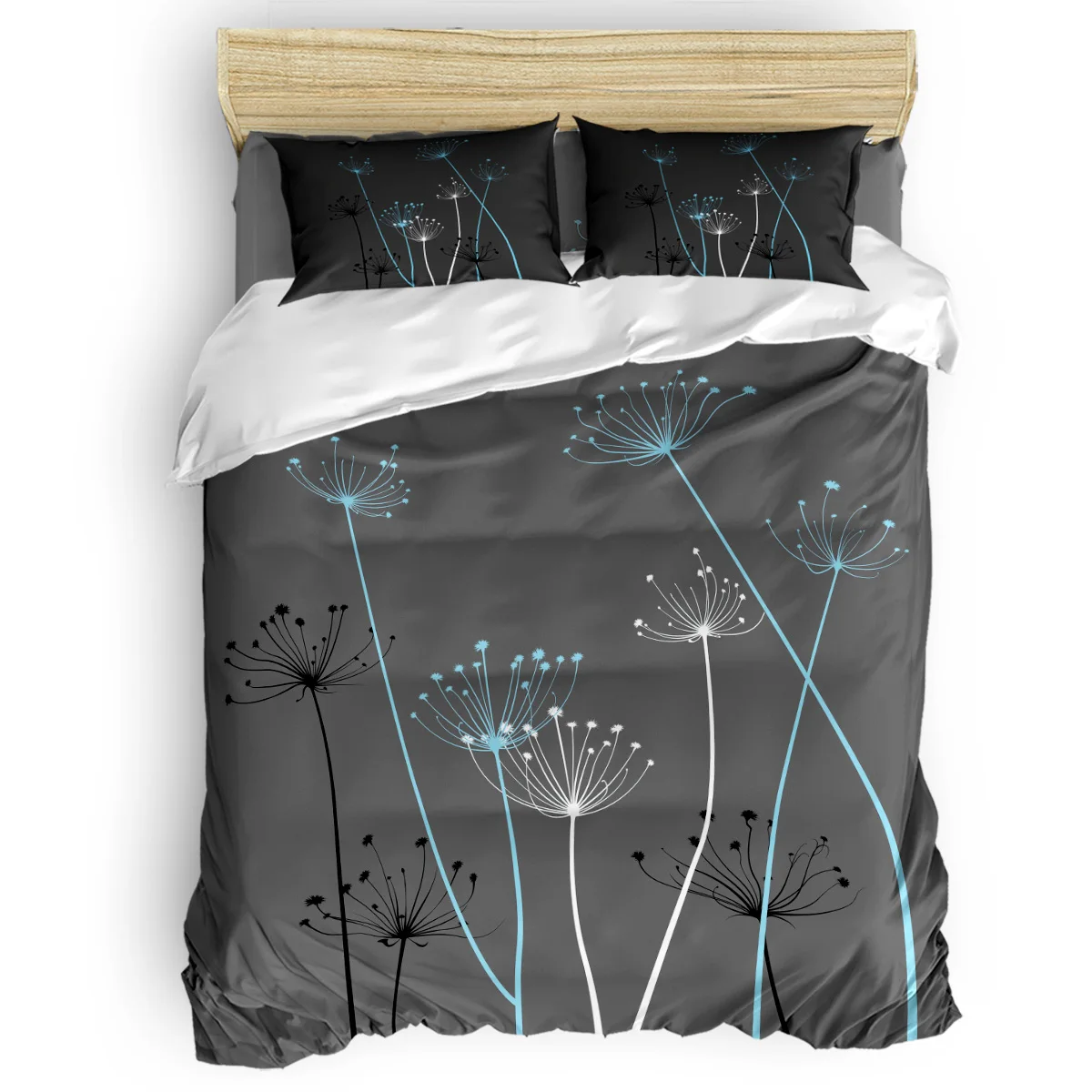 

Plant Pattern with Light Duvet Cover Set Vintage Floral Art Design Collection of 3/4pcs Bedding Set Bed Sheet Pillowcases Cover