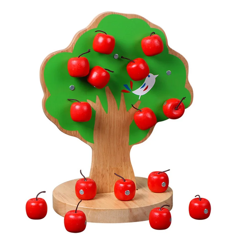

Montessori Mathematics Teaching Aids Apple CHILDREN'S Early Childhood Educational Magnetic Apple Tree Pick Apples Learn Counting